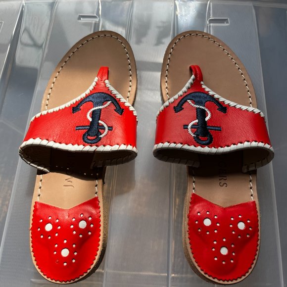Jack Rogers Red and Navy Sandals - Picture 1 of 5